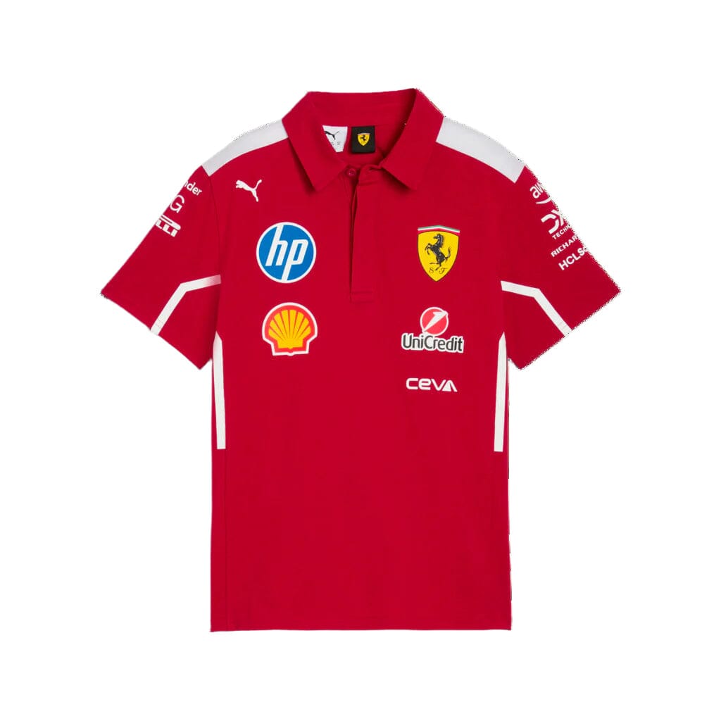 Scuderia Ferrari F1 2025 Men's Team Polo Shirt - Dark Cherry Polos Scuderia Ferrari 