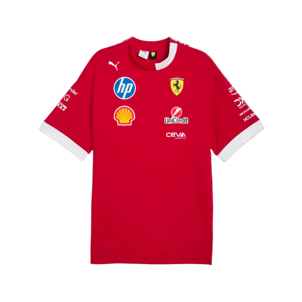 Scuderia Ferrari F1 2025 Men's Team Oversized T-Shirt - Dark Cherry T-shirts Scuderia Ferrari 