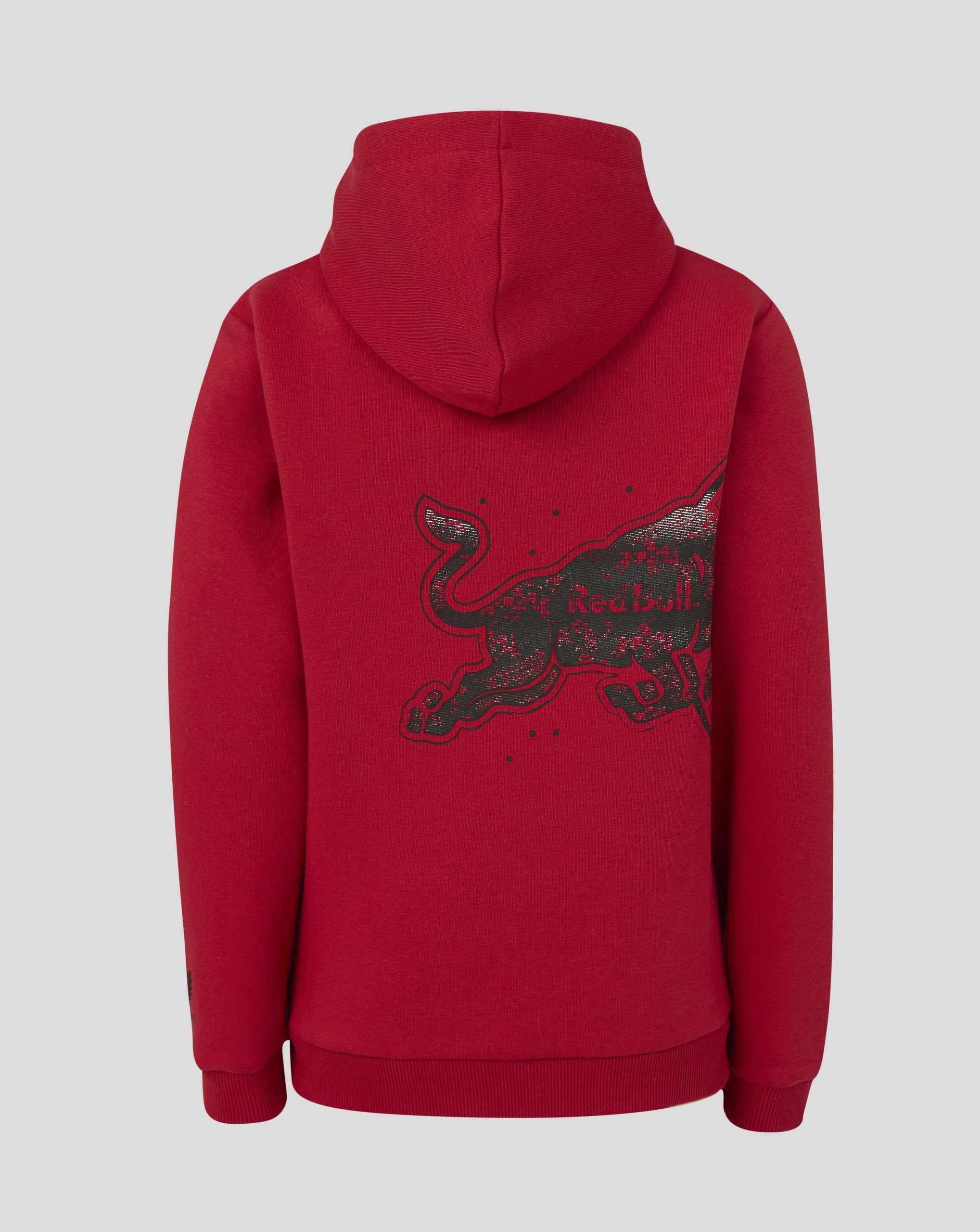 Red Bull Racing F1 Kid's Graphic Bull Hoodie - Youth Grey Marl/Chili Pepper Hoodies Red Bull Racing 