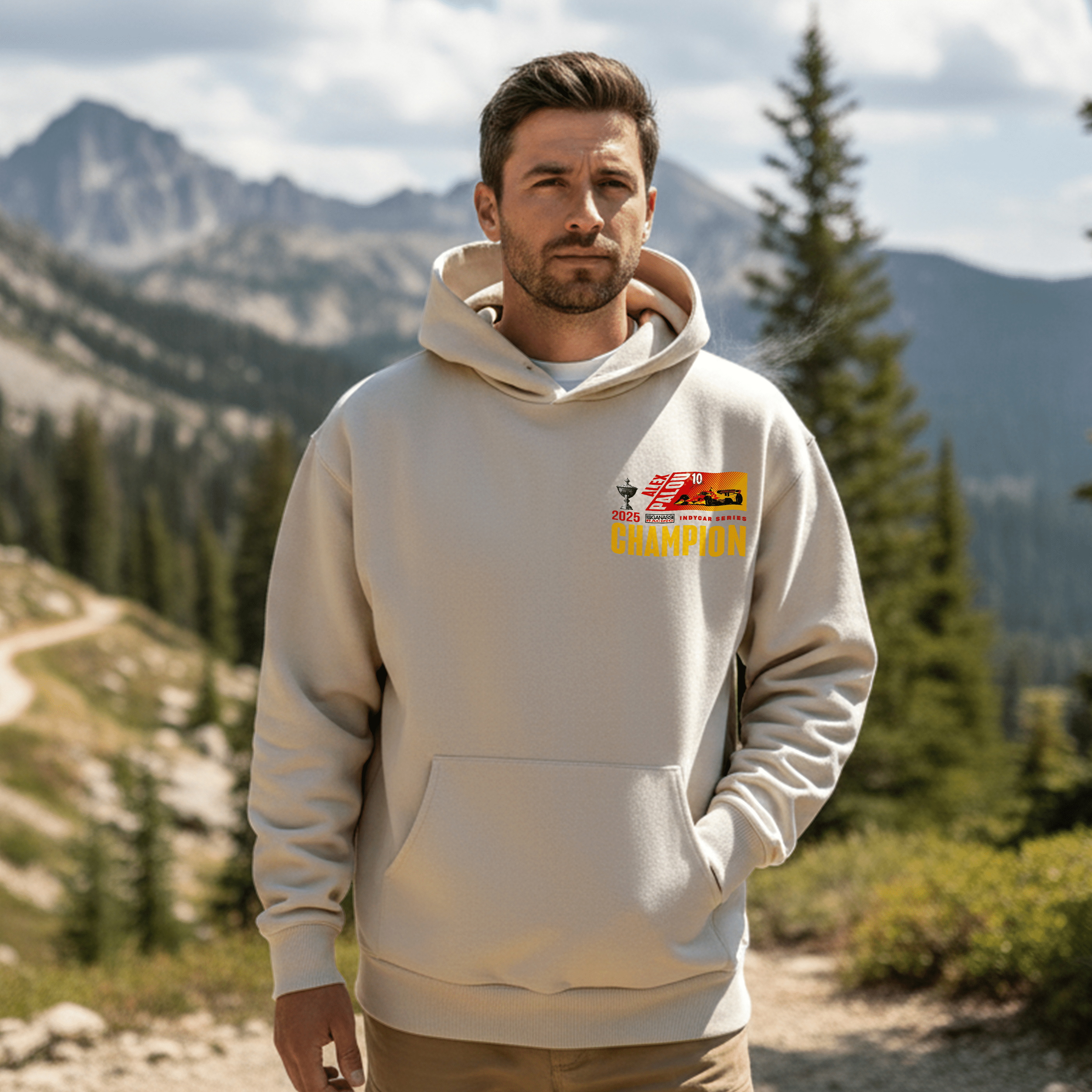 Chip Ganassi Racing Indy Alex Palou Champion Hoodie - Black/Ivory Hoodies Chip Ganassi Racing 
