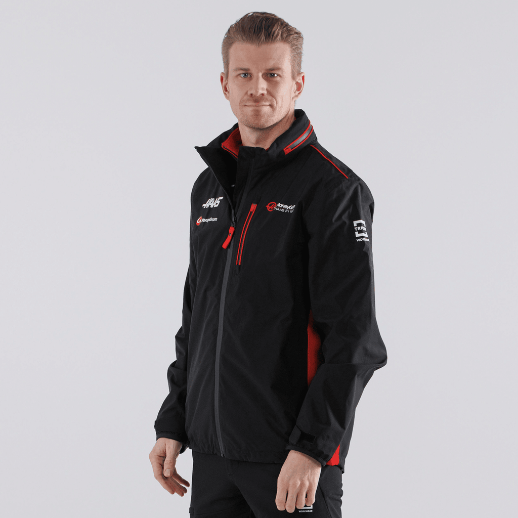 Haas Racing F1 2023 Men's Team Lightweight Rain Jacket - Black Jackets Haas F1 Racing Team 