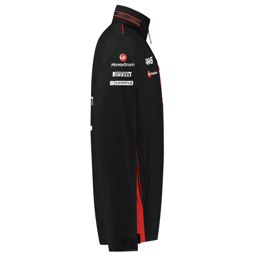 Haas Racing F1 2023 Men's Team Lightweight Rain Jacket - Black Jackets Haas F1 Racing Team 