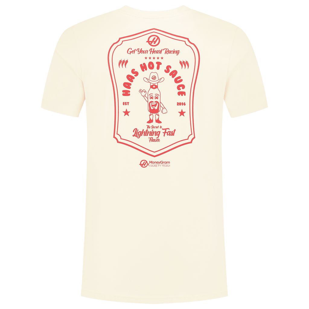 Haas Racing F1 Hot Sauce T-Shirt - Beige T-shirts Haas F1 Racing Team 