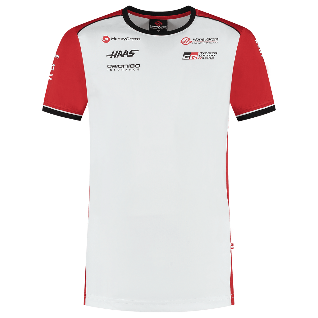Haas Racing F1 2025 Team Fitted T-Shirt - Black/White T-shirts Haas F1 Racing Team XS White 