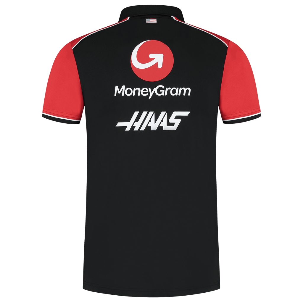 Haas Racing F1 2025 Men's Team Fitted Polo Shirt - Black Polos Haas F1 Racing Team 