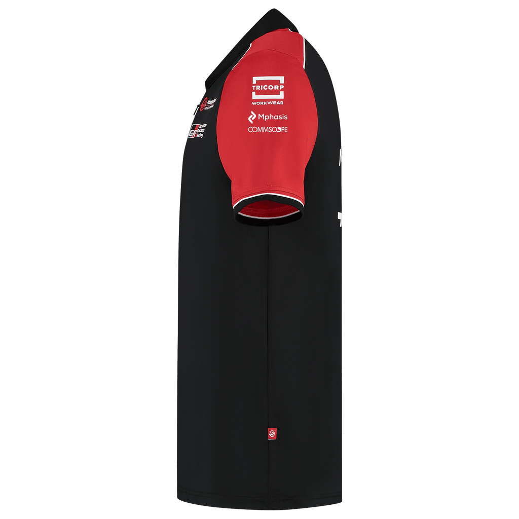 Haas Racing F1 2025 Men's Team Fitted Polo Shirt - Black Polos Haas F1 Racing Team 