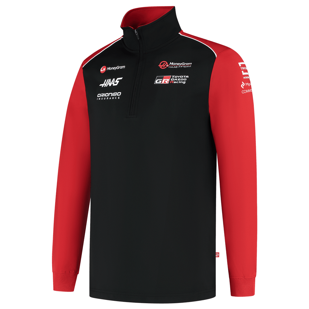 Haas Racing F1 2025 Team 1/4 Zip Fitted Sweater - Black Sweaters Haas F1 Racing Team 