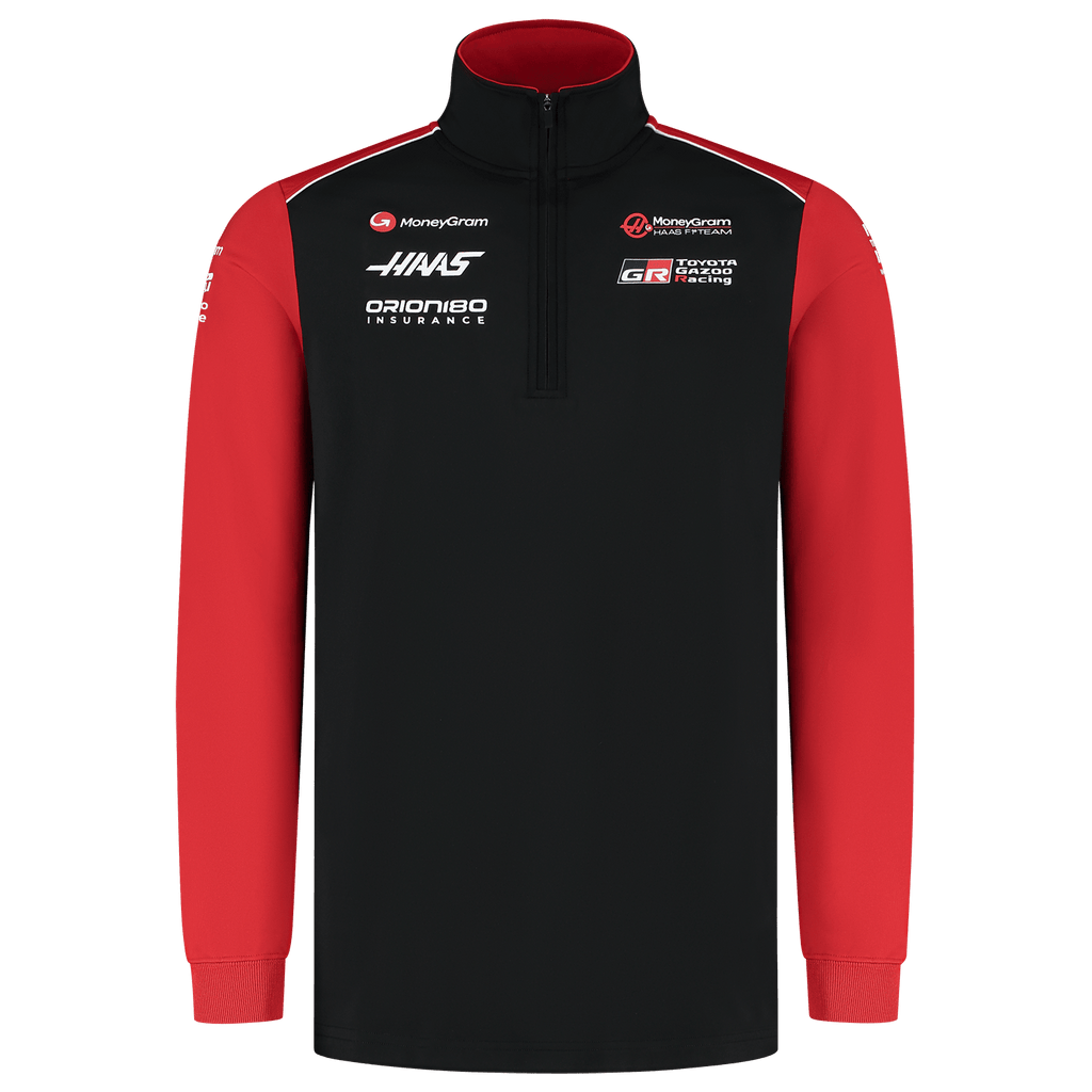 Haas Racing F1 2025 Team 1/4 Zip Fitted Sweater - Black Sweaters Haas F1 Racing Team 