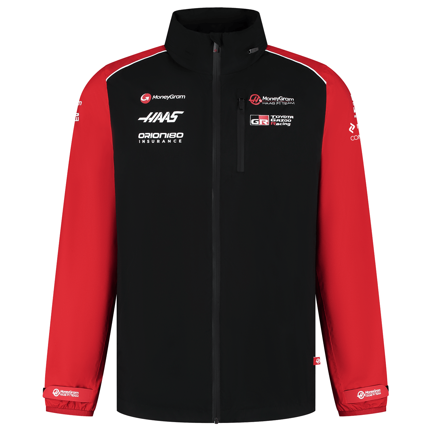 Haas Racing F1 2025 Team Rain Jacket - Black Jackets Haas F1 Racing Team 