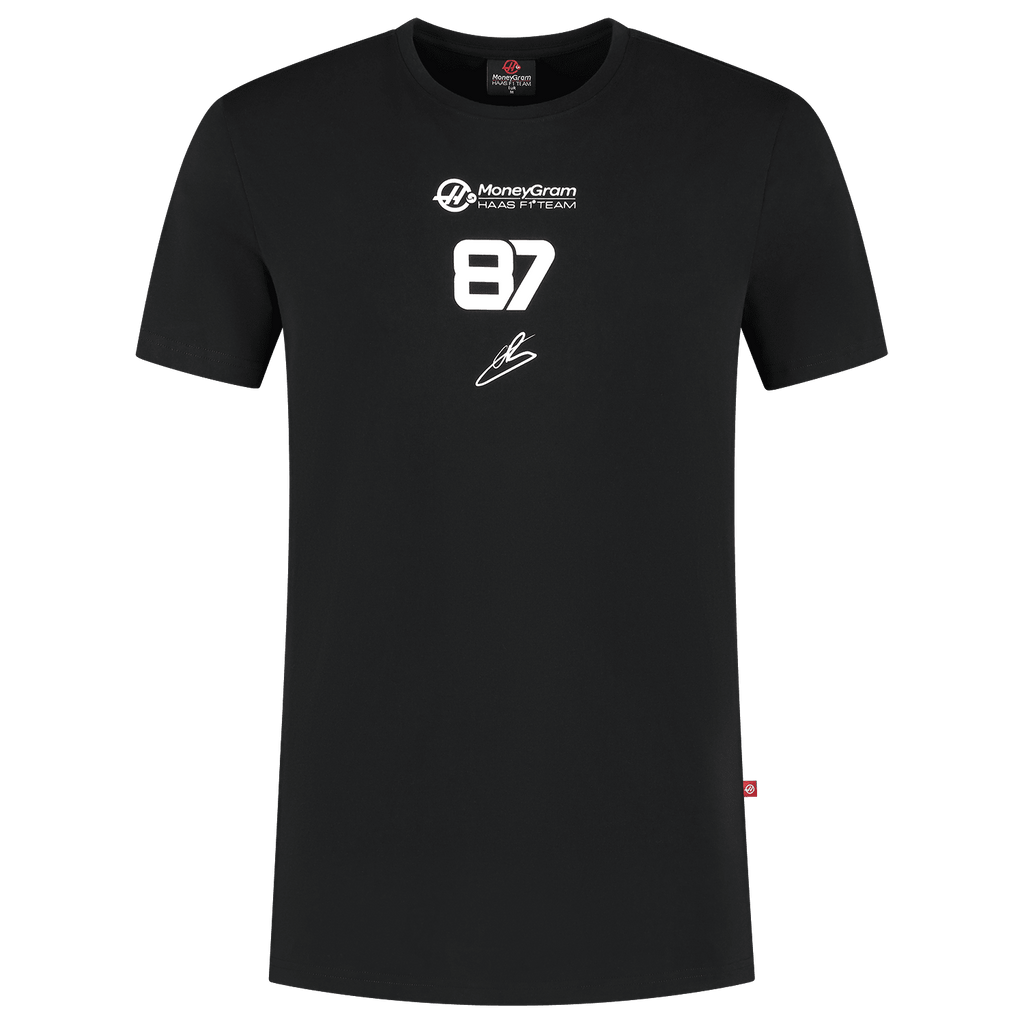 Haas Racing F1 Ollie Bearman Essential T-Shirt - Black T-shirts Haas F1 Racing Team 
