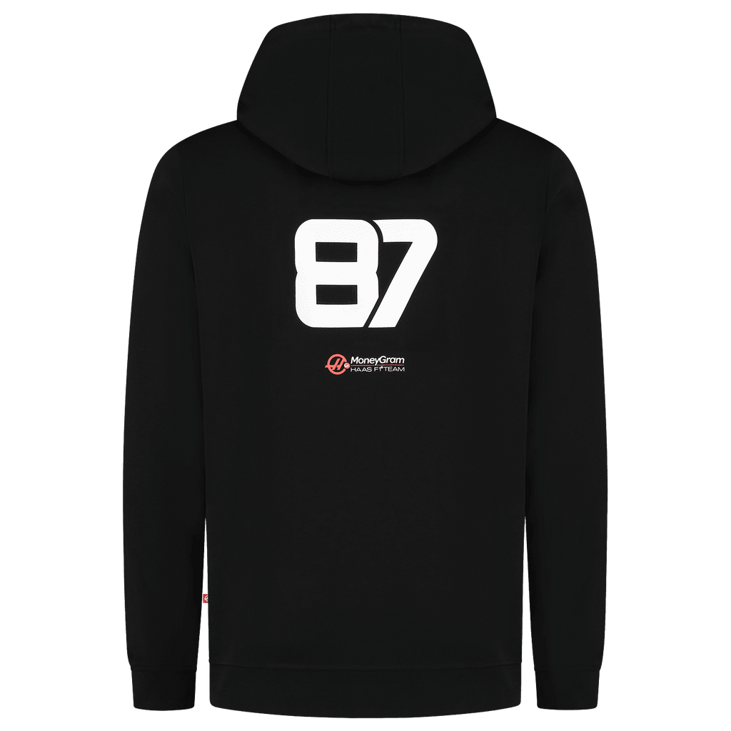 Haas Racing F1 Ollie Bearman Essential Hoodie - Black Hoodies Haas F1 Racing Team 