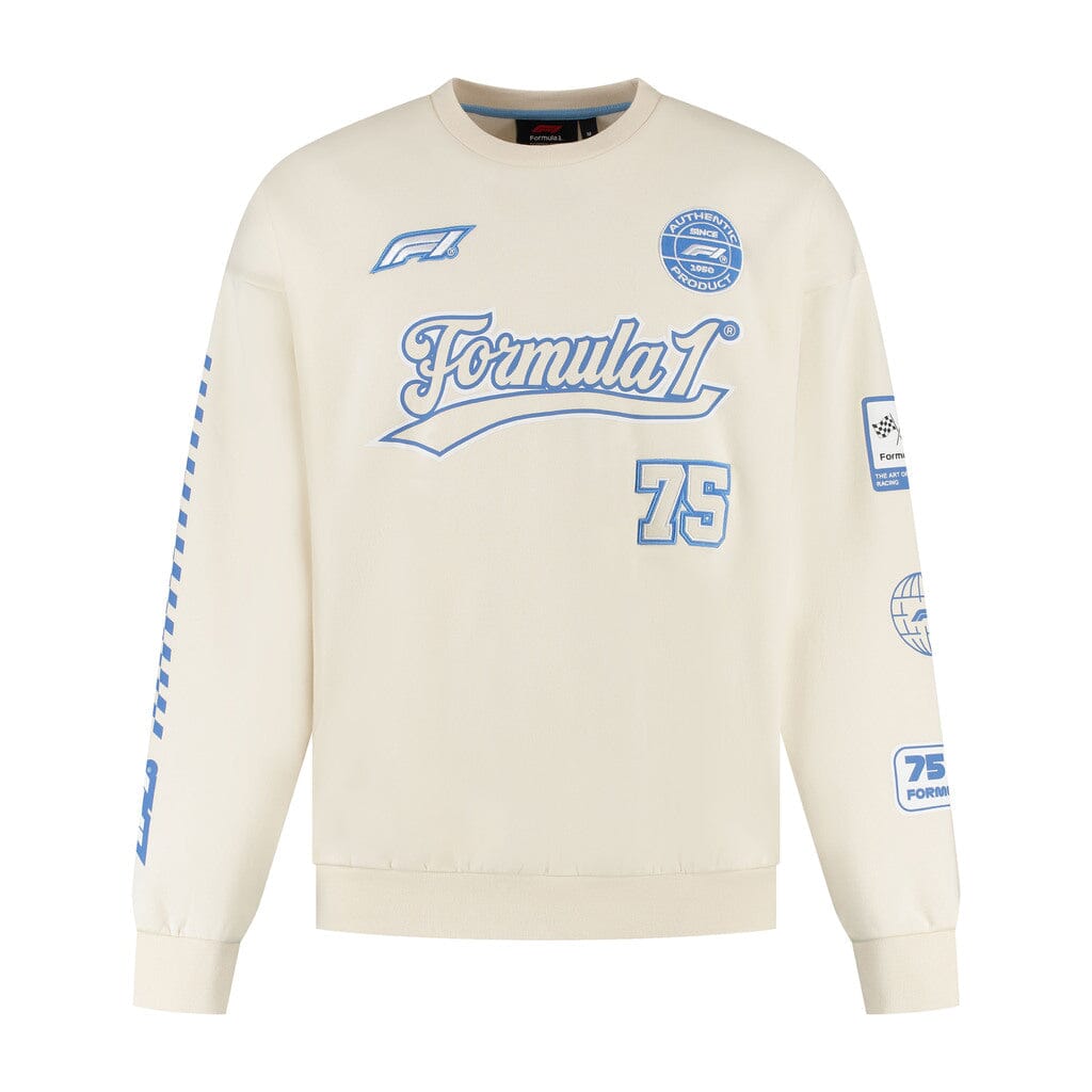 Formula 1 Tech Heritage Graphic Crew Sweatshirt - Cream/Black