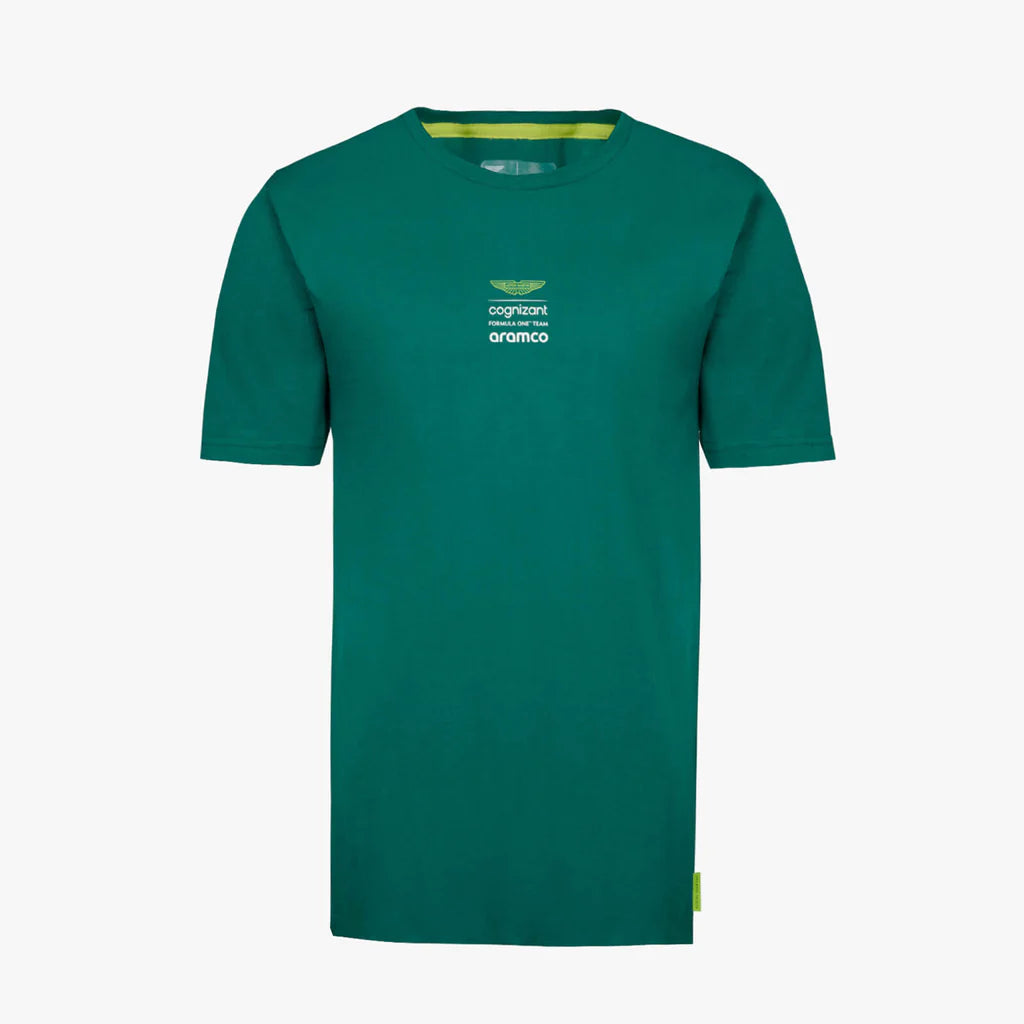 Aston Martin Cognizant F1 Men's Lifestyle Logo T-Shirt - Lime/Green/Black T-shirts Aston Martin F1 S Green 
