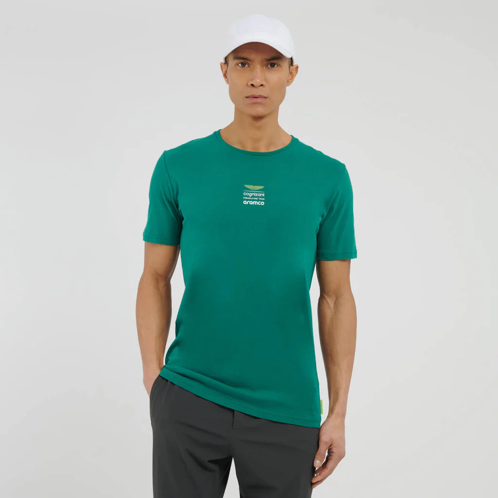 Aston Martin Cognizant F1 Men's Lifestyle Logo T-Shirt - Lime/Green/Black T-shirts Aston Martin F1 