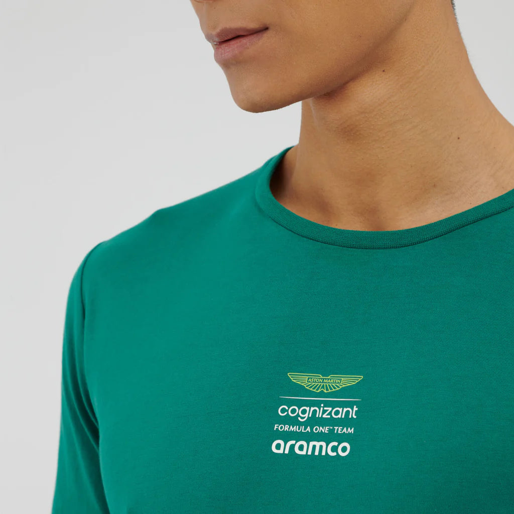Aston Martin Cognizant F1 Men's Lifestyle Logo T-Shirt - Lime/Green/Black T-shirts Aston Martin F1 