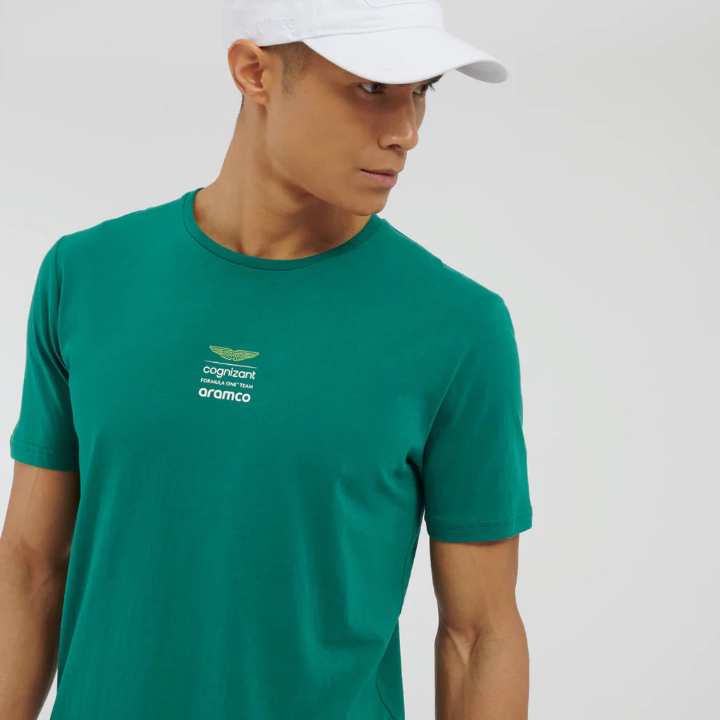 Aston Martin Cognizant F1 Men's Lifestyle Logo T-Shirt - Lime/Green/Black T-shirts Aston Martin F1 