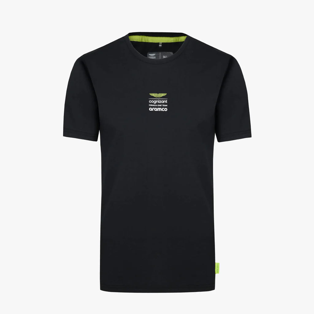 Aston Martin Cognizant F1 Men's Lifestyle Logo T-Shirt - Lime/Green/Black T-shirts Aston Martin F1 S Black 