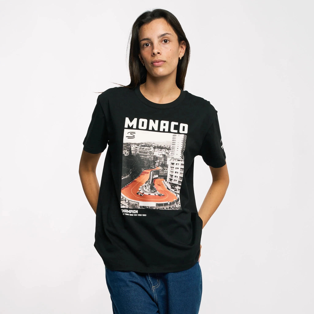 Ayrton Senna F1 Monaco Circuit Graphic T-Shirt - Black T-shirts Ayrton Senna 
