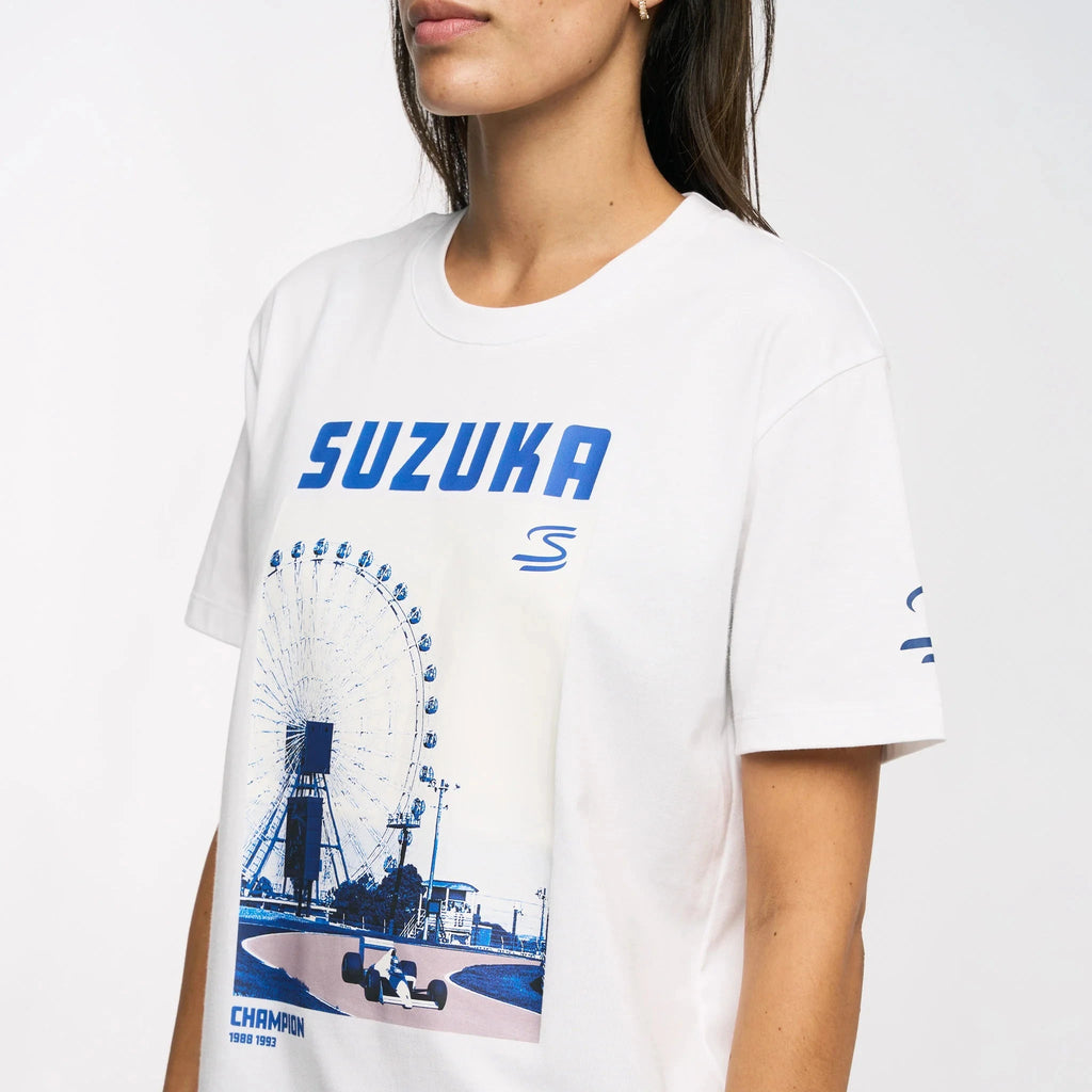 Ayrton Senna F1 Suzuka Circuit Graphic T-Shirt - White T-shirts Ayrton Senna 