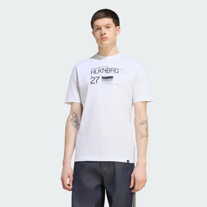 Audi Formula One Men's Team Nico Hulkenberg Graphic T-Shirt - White T-shirts Audi F1 