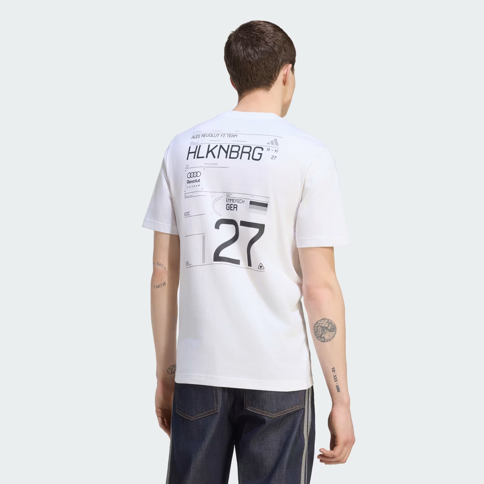 Audi Formula One Men's Team Nico Hulkenberg Graphic T-Shirt - White T-shirts Audi F1 