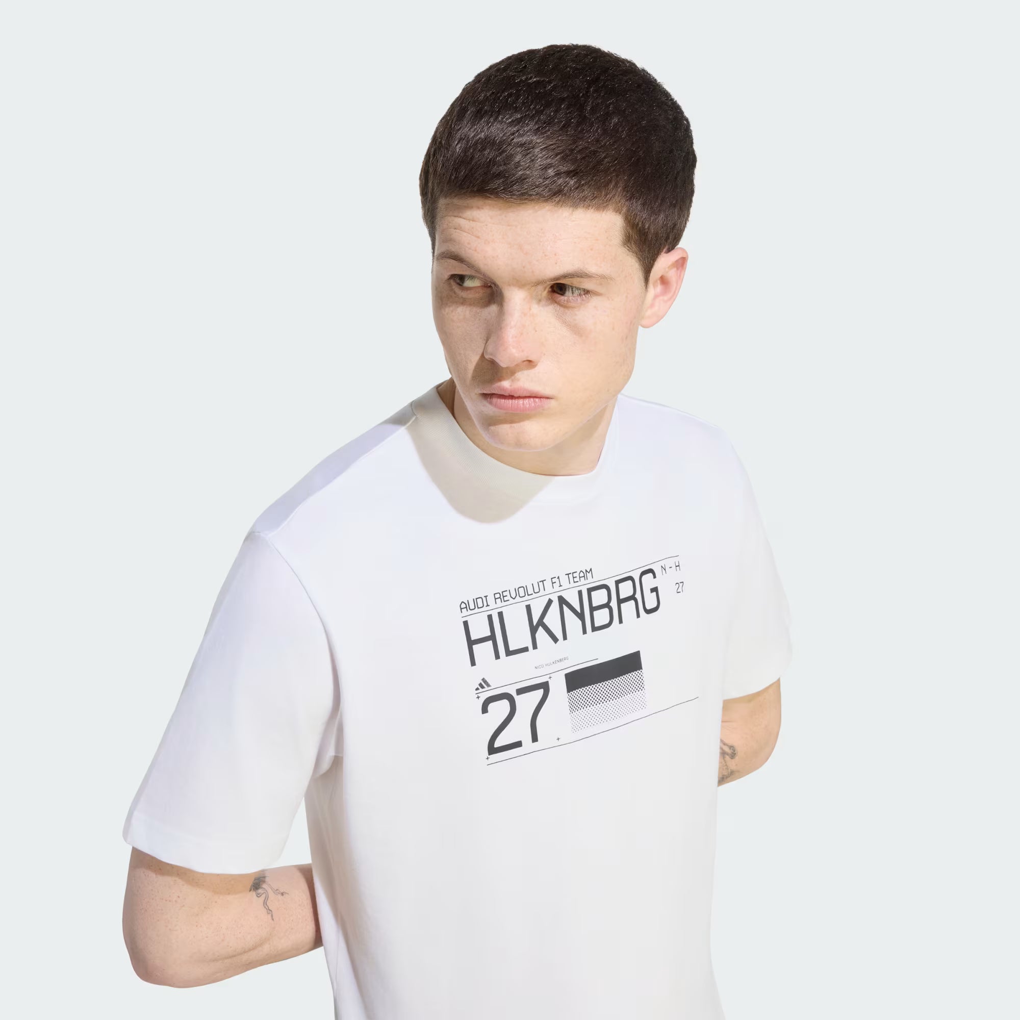 Audi Formula One Men's Team Nico Hulkenberg Graphic T-Shirt - White T-shirts Audi F1 