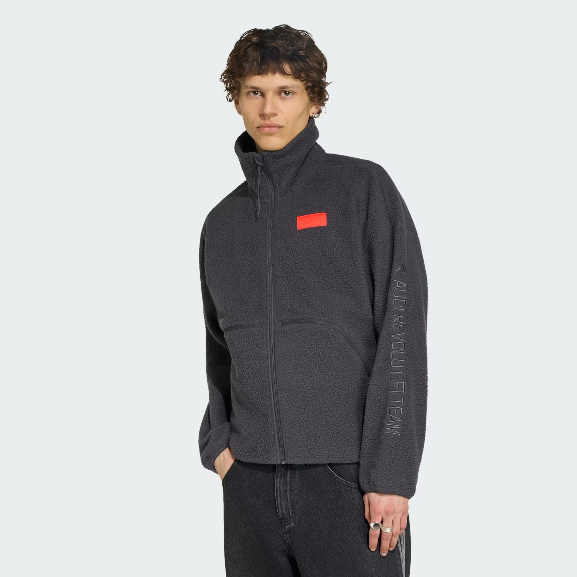 Audi Formula One Men's Team Elevated Polar Fleece Jacket - Utility Black Jackets Audi F1 