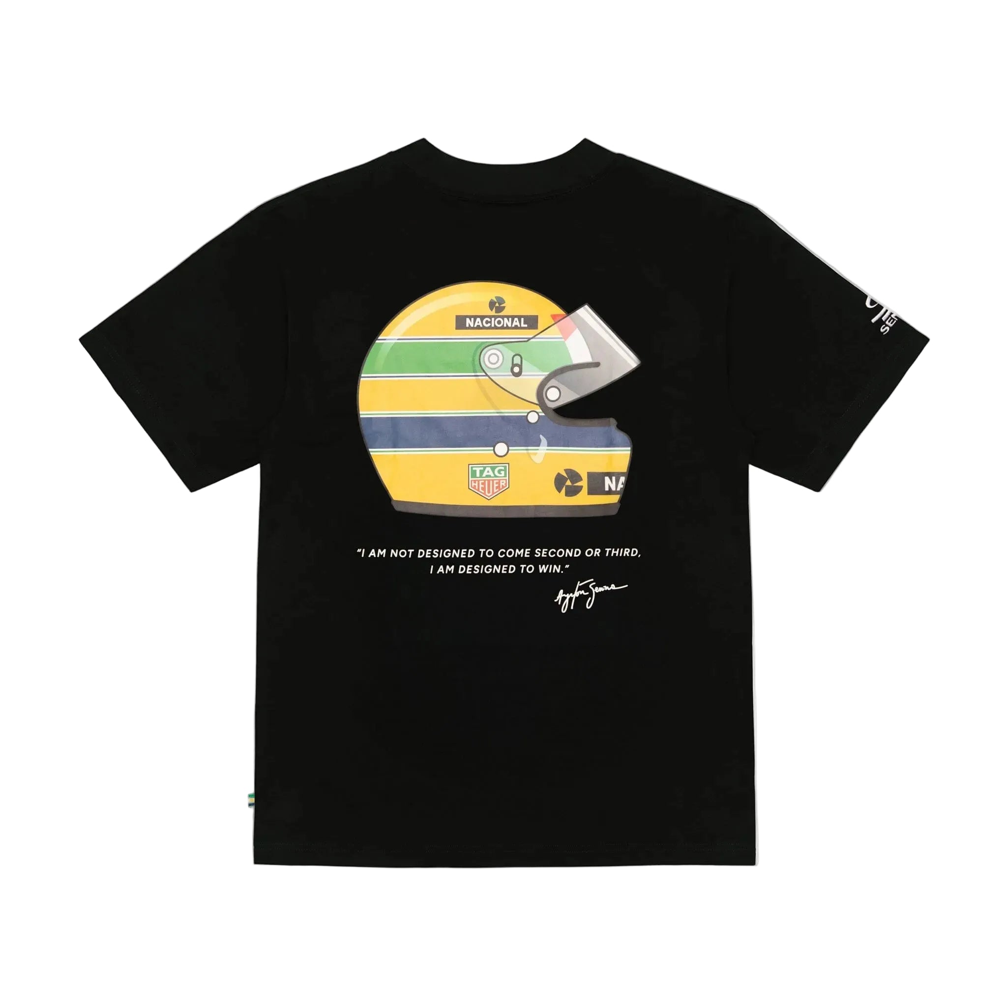 Ayrton Senna F1 x Tag Heuer Badge T-Shirt - White/Black T-shirts Ayrton Senna 