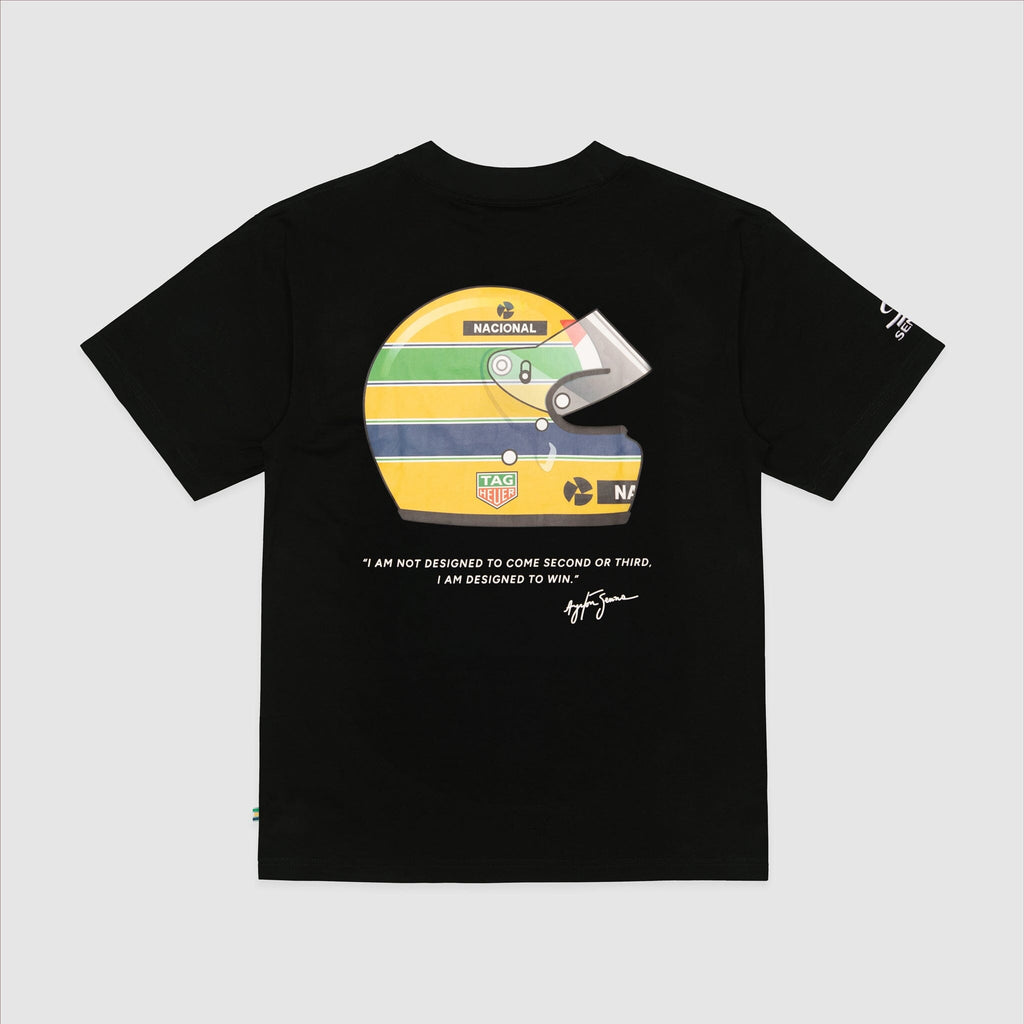 Ayrton Senna F1 x Tag Heuer Badge T-Shirt - White/Black T-shirts Ayrton Senna 