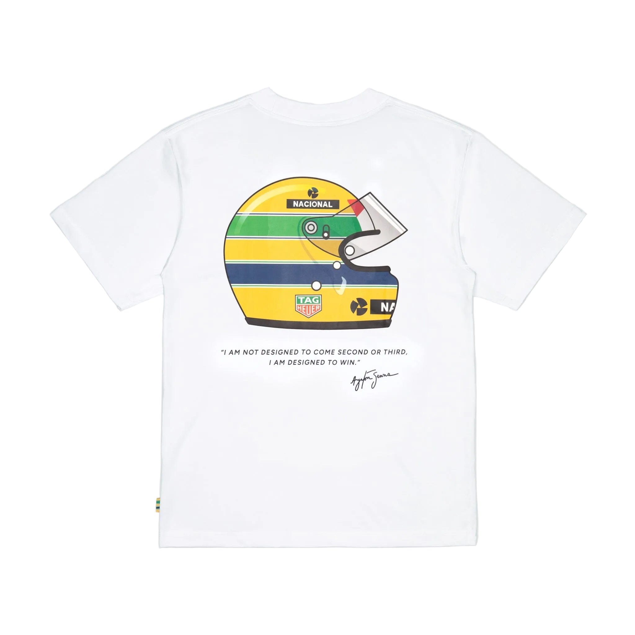 Ayrton Senna F1 x Tag Heuer Badge T-Shirt - White/Black T-shirts Ayrton Senna 