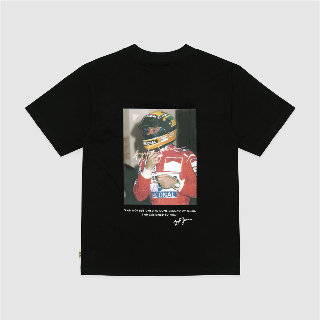 Ayrton Senna F1 x Tag Heuer 88 T-Shirt - White/Black T-shirts Ayrton Senna XS Black 