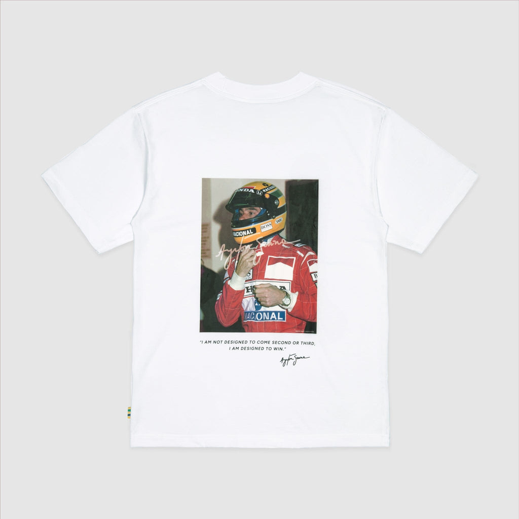 Ayrton Senna F1 x Tag Heuer 88 T-Shirt - White/Black T-shirts Ayrton Senna XS White 