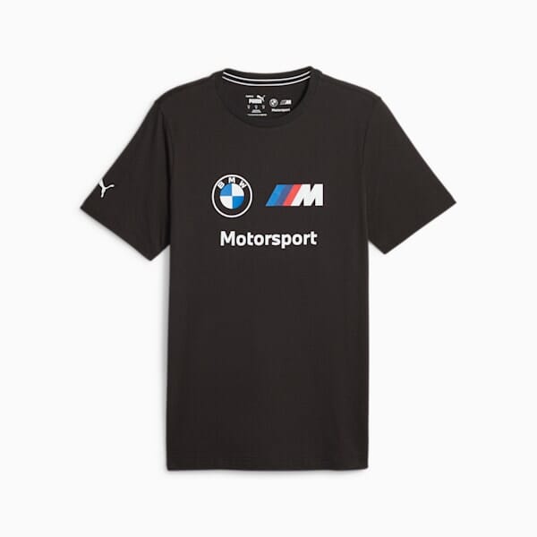 BMW M Motorsport Puma Essentials Logo T-Shirt - Blue/Orange/Blue-M/Black T-shirts BMW Motorsports S Black 