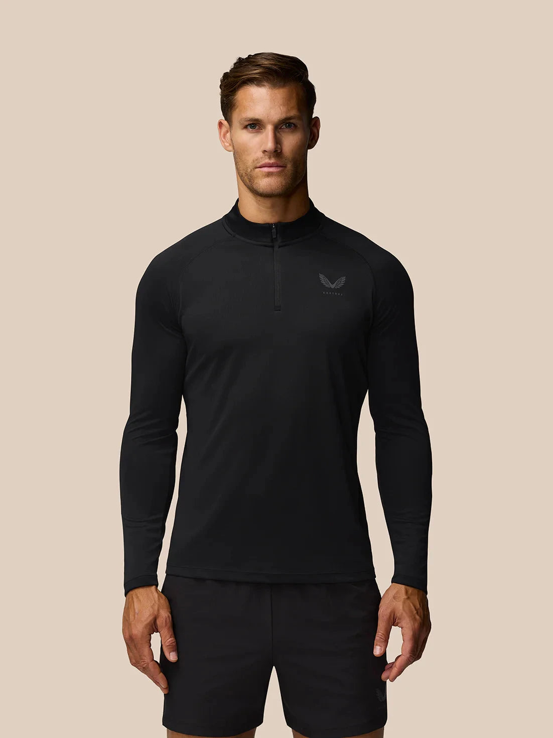 Castore Men's Mainline 1/4 Zip Tops - Black Sweatshirt Castore Mainline 