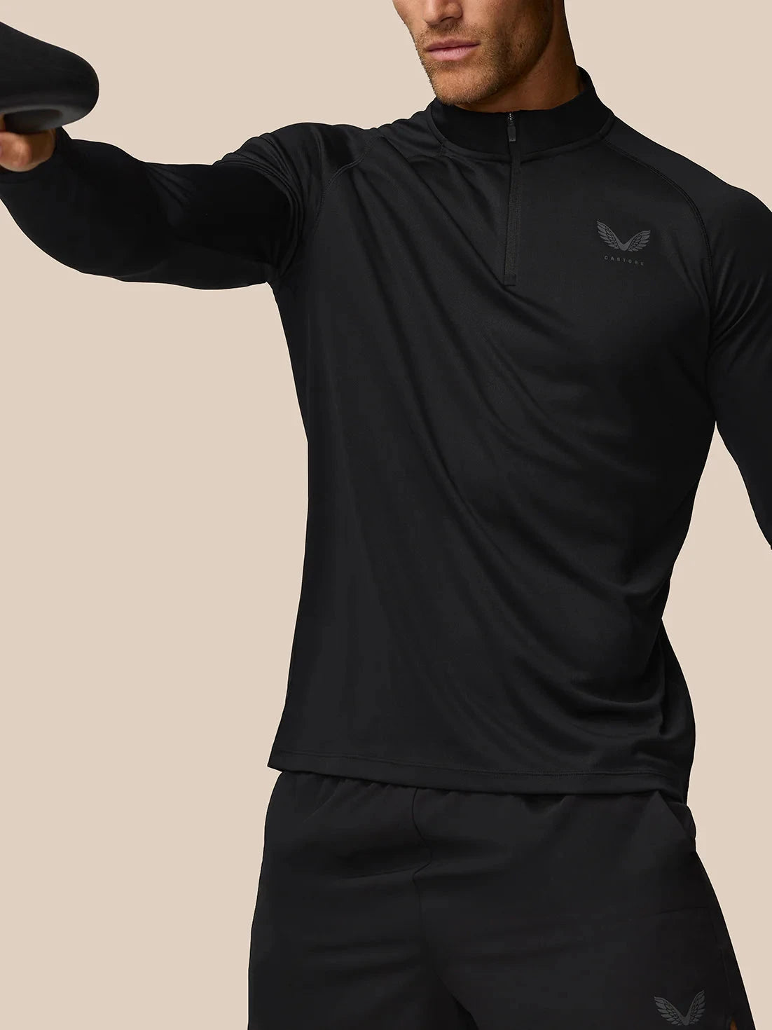 Castore Men's Mainline 1/4 Zip Tops - Black Sweatshirt Castore Mainline 