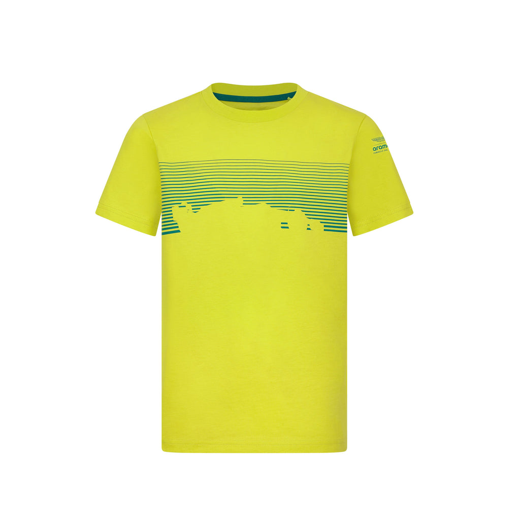 Aston Martin F1 Kids Lifestyle Graphic T-Shirt - Youth White/Lime T-shirts Aston Martin F1 1-2 Years Lime 