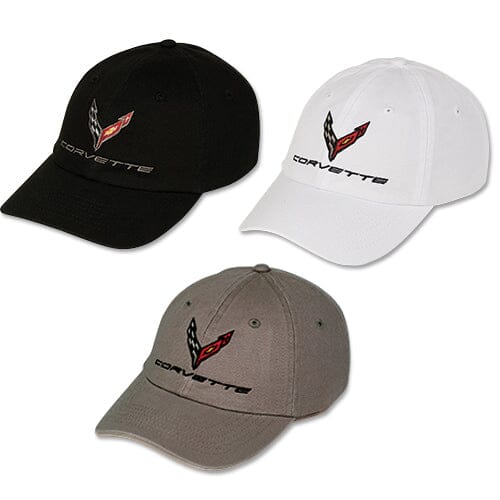 Corvette Kids Dad Baseball Hat - Youth Black/White/Grey Hats Corvette 