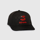 Ayrton Senna F1 Debossed Curved Peak Hat - Black/Yellow Hats Ayrton Senna 
