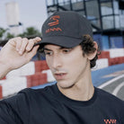 Ayrton Senna F1 Debossed Curved Peak Hat - Black/Yellow Hats Ayrton Senna 
