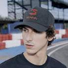 Ayrton Senna F1 Debossed Curved Peak Hat - Black/Yellow Hats Ayrton Senna 