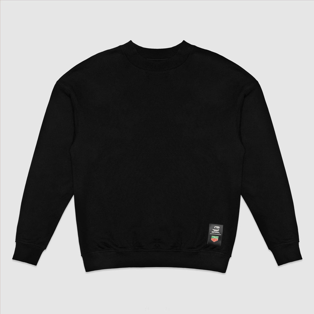 Ayrton Senna F1 x Tag Heuer Oversized Crew Sweatshirt - Black/White Sweatshirt Ayrton Senna 
