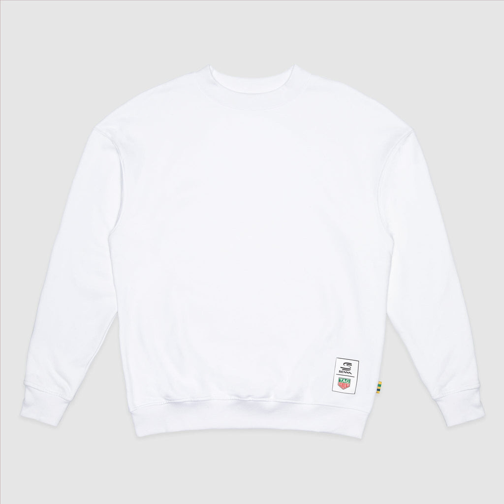Ayrton Senna F1 x Tag Heuer Oversized Crew Sweatshirt - Black/White Sweatshirt Ayrton Senna 