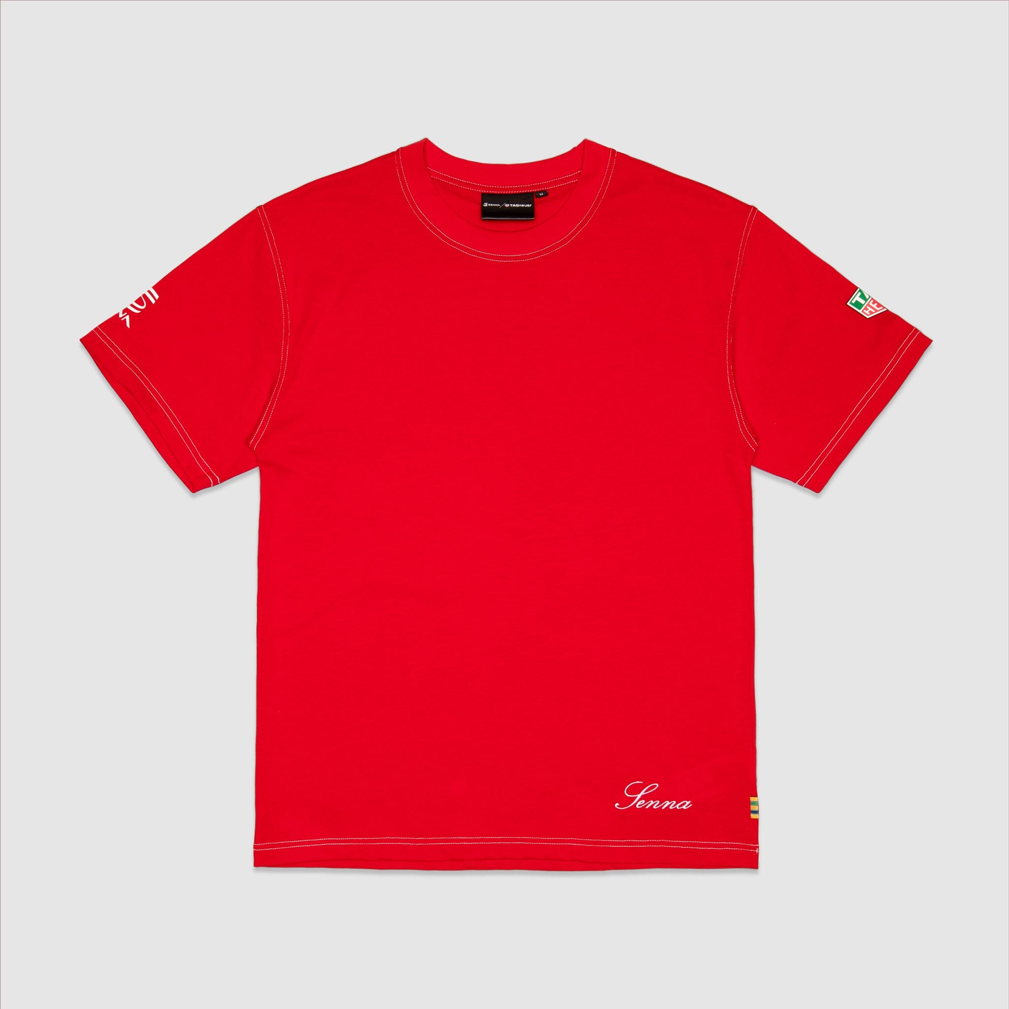 Ayrton Senna F1 x Tag Heuer Oversized Racing T-Shirt - Red T-shirts Ayrton Senna 