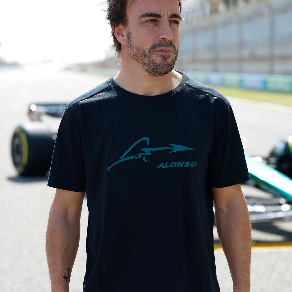 Aston Martin Cognizant F1 Kimoa Fernando Alonso Men's Lifestyle T-Shirt - Black T-shirts Aston Martin F1 