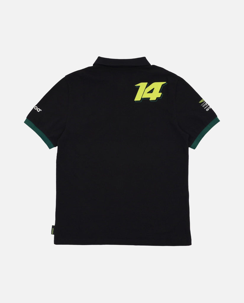 Aston Martin Cognizant F1 Kimoa Fernando Alonso Men's Lifestyle Polo-Shirt - Black Polos Aston Martin F1 