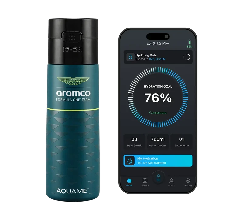 Aston Martin F1 x Aquame Team Smart Water Bottle - Green/Black Drinkware Aston Martin F1 Green 
