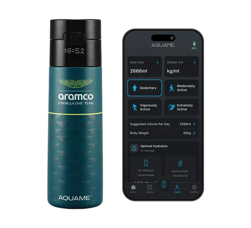 Aston Martin F1 x Aquame Team Smart Water Bottle - Green/Black Drinkware Aston Martin F1 