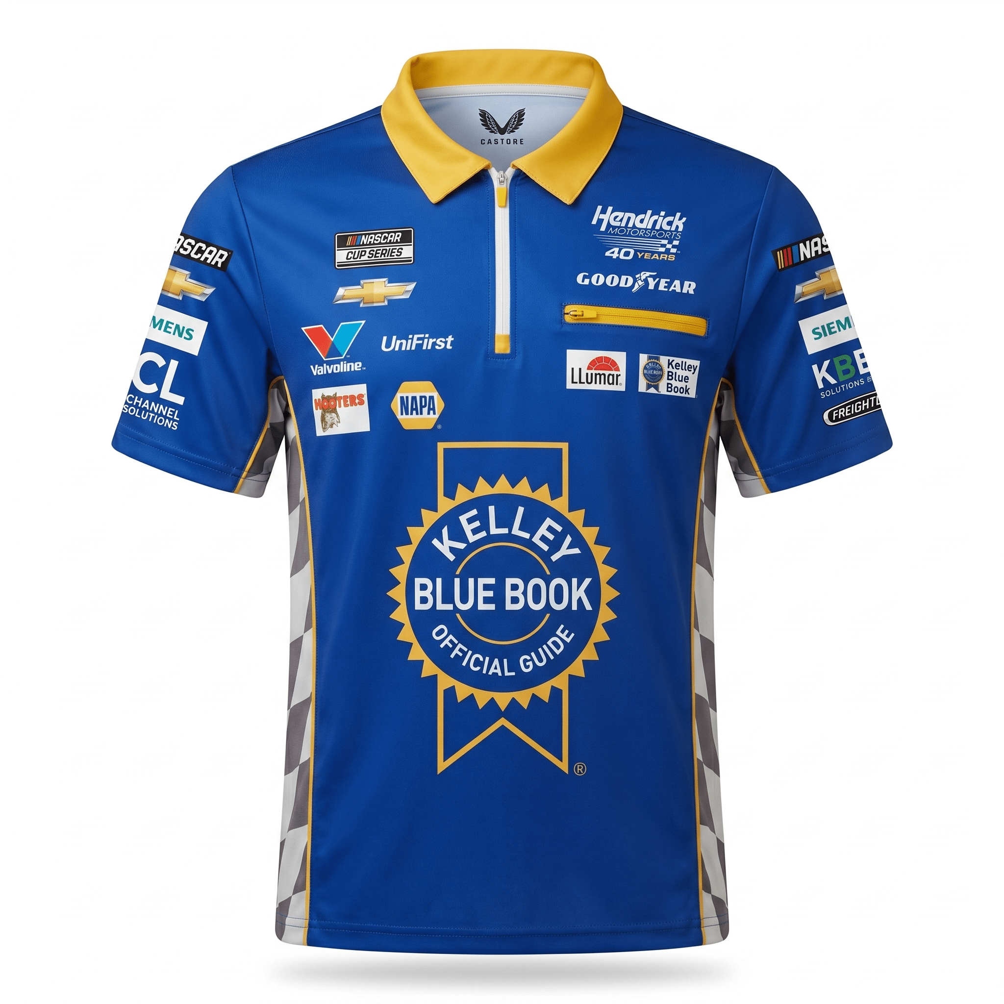 Nascar Hendrick Motorsport Kelly Blue Book Team Kit Polo Shirt - Navy Polos Hendrick Motorsport 