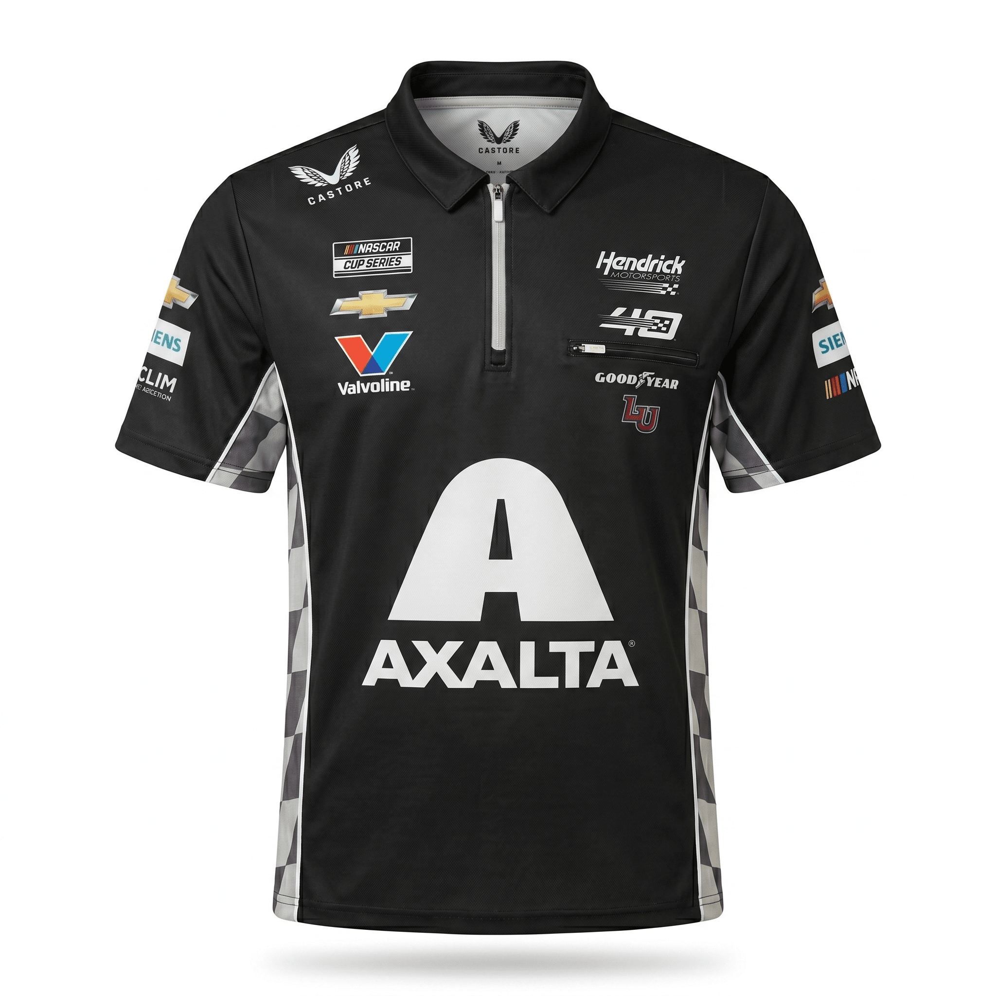 Nascar Hendrick Motorsport Axalta Team Kit Polo Shirt - Caviar Black Polos Hendrick Motorsport 