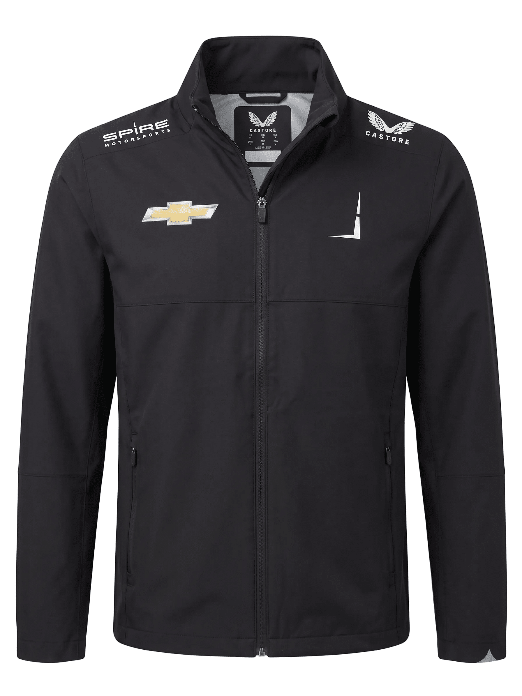 Nascar Spire Motorsport Men's Team Rain Jacket - Caviar Black Jackets Spire Motorsports 